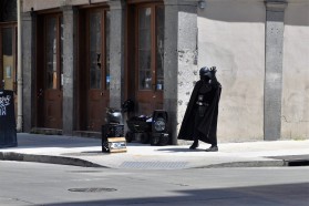 Darth Vader trying to fund the death star.