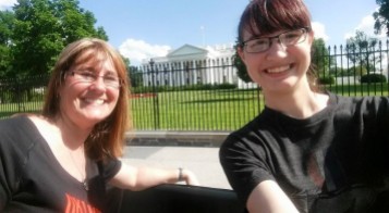 Me and my mom took a selfie in front of the White House